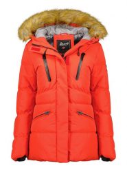 Geographical Norway Kurtka zimowa "Crown" w kolorze czerwonym rozmiar: M. Czerwone kurtki damskie Geographical Norway, na zimę, m, bez wzorów, z puchu, bez kaptura. Za 322.90 zł.