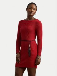 LAUREN RALPH LAUREN Sukienka dzianinowa 200971346001 Czerwony Slim Fit. Czerwone sukienki damskie Lauren Ralph Lauren, bez wzorów, z bawełny, bez ramiączek. Za 1,259.00 zł.