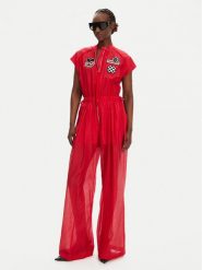 PINKO Kombinezon Miguel 105239 A2M7 Czerwony Regular Fit. Czerwone sukienki damskie Pinko, bez wzorów, z bawełny, bez ramiączek. Za 2,789.00 zł.