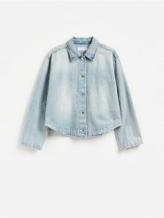 Jeansowa kurtka - niebieski. Niebieskie kurtki damskie Reserved, l, bez wzorów, z denimu, bez kaptura. Za 139.99 zł.