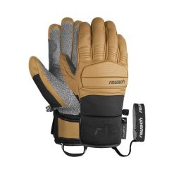 Rękawice narciarskie Reusch Henrik Kristoffersen. Brązowe rękawiczki damskie REUSCH, bez wzorów. Za 680.65 zł.