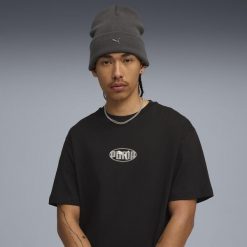 Głęboka czapka z metalowym logo PUMA CAT PUMA Dusky Gray. Szare czapki damskie Puma, bez wzorów. Za 89.00 zł.