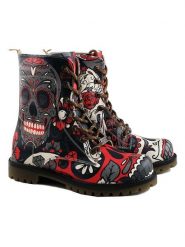 Goby Botki w kolorze antracytowym ze wzorem rozmiar: 36. Białe botki damskie Goby, z materiału, z okrągłym noskiem, bez obcasa, bez zapięcia. Za 295.99 zł.