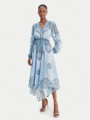 Hale Bob Sukienka letnia Kamilah 5YHR630A Błękitny Regular Fit. Niebieskie sukienki damskie Hale bob, bez wzorów, z syntetyku, bez ramiączek. Za 1,699.00 zł.