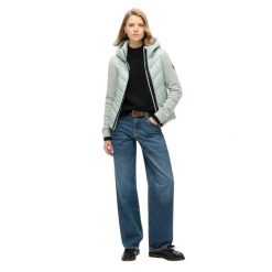 Damska kurtka hybrydowa z kapturem Superdry Storm. Szare kurtki damskie Superdry, s, bez wzorów, z polaru, z kapturem. Za 546.50 zł.