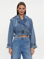 Liu Jo Kurtka jeansowa UA4233 DS059 Niebieski Regular Fit. Niebieskie kurtki damskie Liu Jo, bez wzorów, z bawełny, bez kaptura. Za 1,399.00 zł.