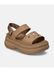 Crocs Sandały "Soho Y" w kolorze jasnobrązowym rozmiar: 39/40. Brązowe sandały damskie Crocs, bez wzorów, z otwartym noskiem, bez obcasa, bez zapięcia. Za 191.45 zł.