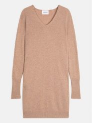 Perfect Cashmere Kaszmirowa sukienka "Kelley" w kolorze beżowym rozmiar: XXL. Brązowe sukienki damskie Perfect Cashmere, bez wzorów, z kaszmiru, bez ramiączek. Za 478.99 zł.