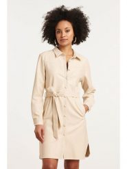 Smashed Lemon Sukienka w kolorze beżowym rozmiar: M. Brązowe sukienki damskie Smashed Lemon, bez wzorów, ze skóry, bez ramiączek. Za 143.99 zł.