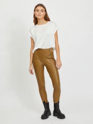 Vila Koszulka "Viellette" w kolorze białym rozmiar: 44. Białe bluzki damskie Vila, bez wzorów, bez kołnierzyka, bez ramiączek. Za 55.95 zł.