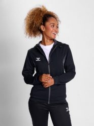 Damska bluza dresowa z kapturem zapinana na zamek Hummel Authentic. Czarne bluzy damskie Hummel, l, bez wzorów, z dresówki, z kapturem. Za 249.90 zł.