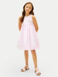 Tommy Hilfiger Sukienka letnia KG0KG09148 Różowy jasny Regular Fit. Czerwone sukienki dziewczęce Tommy Hilfiger, bez wzorów, z bawełny, bez ramiączek, proste. Za 309.99 zł.