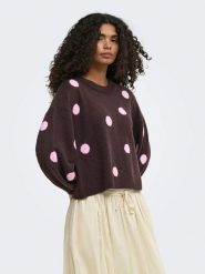 ONLY Sweter w kolorze brązowym rozmiar: XS. Brązowe swetry klasyczne damskie Only, xs, bez kołnierzyka. Za 100.45 zł.