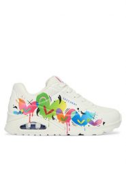 Skechers Sneakersy Jason Naylor: Uno - Open Your Heart 190008/WMLT Biały. Białe obuwie sportowe damskie Skechers, ze skóry, bez zapięcia. Za 449.99 zł.