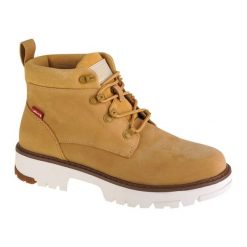 Levis Buty Levi's Solvi Ankle 233618-932-74 żółte. Żółte botki damskie z materiału, bez obcasa, bez zapięcia. Za 585.01 zł.
