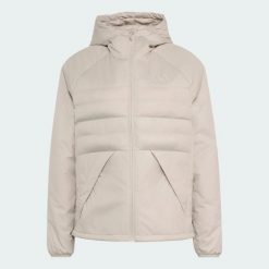 Ocieplana kurtka z kapturem Terrex Multi CLIMAWARM. Brązowe kurtki damskie Adidas, l, bez wzorów, z materiału, z kapturem. Za 599.00 zł.