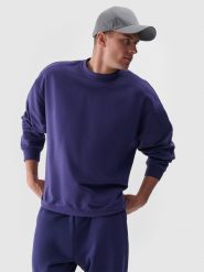 4F Bluza dresowa nierozpinana bez kaptura uniseks - granatowa XL. Niebieskie bluzy damskie 4F, xl, bez wzorów, z bawełny, bez kaptura. Za 59.99 zł.