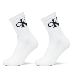 Skarpety długie Calvin Klein Jeans. Białe skarpetki damskie Calvin Klein Jeans, bez wzorów, z jeansu. Za 59.99 zł.
