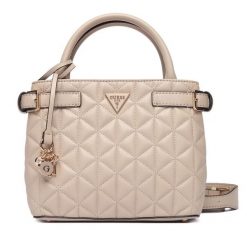 Torebka Guess. Brązowe kuferki damskie Guess, z aplikacjami, bez dodatków. Za 589.99 zł.