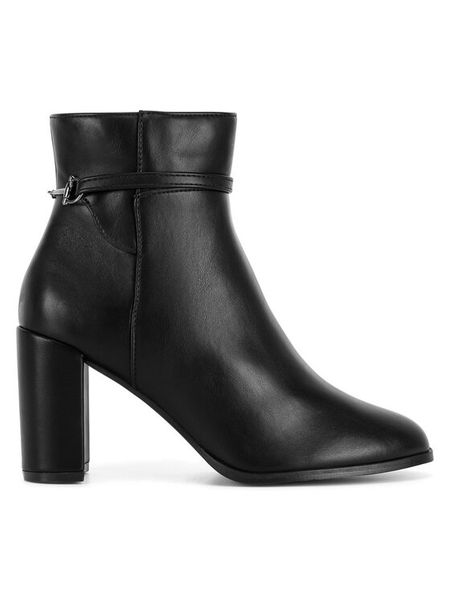 Clara Barson Botki WYL3920-1 Czarny. Czarne botki damskie Clara Barson, z materiału, bez obcasa, na słupku, bez zapięcia. Za 169.99 zł.