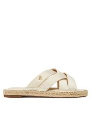 Tommy Hilfiger Espadryle Satin Espadrille Mule FW0FW08502 Beżowy. Brązowe espadryle damskie Tommy Hilfiger, bez wzorów, z materiału, bez obcasa. Za 239.99 zł.