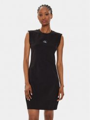 Calvin Klein Jeans Sukienka codzienna J20J223526 Czarny Regular Fit. Czarne sukienki damskie Calvin Klein Jeans, bez wzorów, z bawełny, bez ramiączek. Za 199.99 zł.