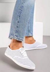 Białe Tenisówki przed Kostkę w Kropki Porenia. Białe obuwie sportowe damskie Renee, przed kostkę, bez zapięcia, tenisowe. Za 39.99 zł.