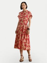 LAUREN RALPH LAUREN Sukienka koszulowa 200P08692001 Czerwony Regular Fit. Czerwone sukienki damskie Lauren Ralph Lauren, bez wzorów, z syntetyku, bez ramiączek. Za 1,198.99 zł.