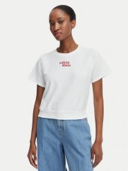 Calvin Klein Jeans T-Shirt TOWEL LV047G287G Biały Cropped Fit. Białe t-shirty damskie Calvin Klein Jeans, m, bez wzorów, z bawełny, bez kołnierzyka. Za 289.99 zł.