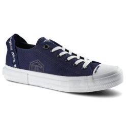 Granatowe Trampki Big Star Damskie Lekkie Półbuty. Niebieskie trampki damskie Big Star, bez wzorów, z dresówki, bez zapięcia. Za 79.99 zł.