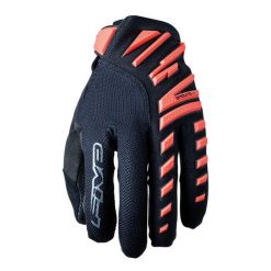 Rękawice ENDURO AIR - FLUO RED/BLACK (fluorescencyjny czerwony/czarny) - S/8. Czarne rękawiczki damskie FIVE GLOVES, bez wzorów. Za 165.00 zł.