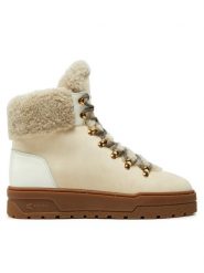 Pollini Botki SA21254H0LTOA10A Écru. Botki damskie Pollini, z nubiku, bez obcasa, na płaskiej podeszwie, bez zapięcia. Za 1,829.00 zł.