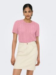 ONLY Sweter w kolorze jasnoróżowym rozmiar: M. Różowe swetry klasyczne damskie Only, m, bez kołnierzyka. Za 82.99 zł.