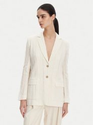 TWINSET Marynarka 251TT2140 Écru Slim Fit. Marynarki i żakiety damskie Twinset, bez wzorów, z bawełny. Za 669.99 zł.