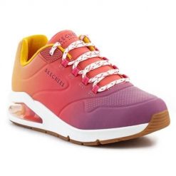 Buty do chodzenia damskie Skechers Uno Color Waves. Czerwone obuwie sportowe casual damskie Skechers, z materiału, bez zapięcia. Za 505.00 zł.