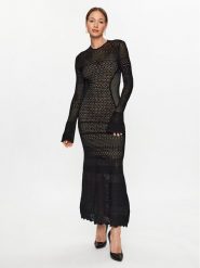 TWINSET Sukienka dzianinowa 232TP3100 Czarny Regular Fit. Czarne sukienki damskie Twinset, bez wzorów, z dzianiny, bez ramiączek. Za 2,339.00 zł.
