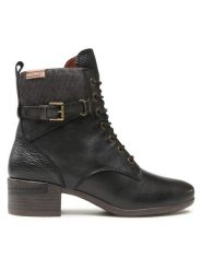 Pikolinos Botki W6W-8953C1 Czarny. Czarne botki damskie Pikolinos, ze skóry, bez obcasa, na słupku, bez zapięcia. Za 729.99 zł.
