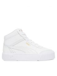 Puma Sneakersy Carina Mia Mid 402640 01 Biały. Białe obuwie sportowe damskie Puma, ze skóry, bez zapięcia. Za 249.99 zł.
