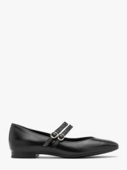 Czarne baleriny damskie z dwoma paskami AUDREY. Czarne balerinki damskie Ryłko, bez wzorów, z gumy. Za 349.99 zł.
