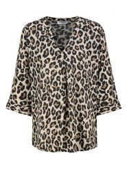 Sublevel Bluzka w kolorze beżowo-czarnym rozmiar: S. Brązowe bluzki damskie Sublevel, s, bez wzorów, z wiskozy, bez kołnierzyka, bez ramiączek. Za 82.99 zł.