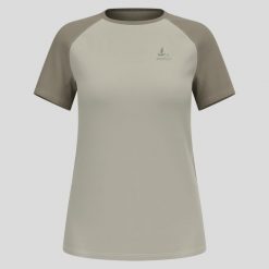 Koszulka do biegania damska Odlo X-Alp Trail T-Shirt Crew Neck S/S. Brązowe bluzki damskie ODLO, s, bez wzorów, bez kołnierzyka, bez ramiączek. Za 266.99 zł.