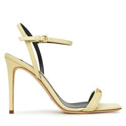 Sandały Elisabetta Franchi. Żółte sandały damskie Elisabetta Franchi, bez wzorów, bez obcasa, na szpilce, bez zapięcia. Za 1,429.00 zł.