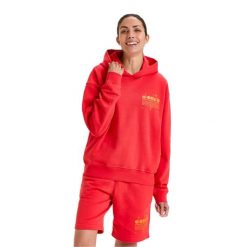 Bluza DIADORA HOODIE MANIFESTO. Czerwone bluzy damskie Diadora, l, bez wzorów, z bawełny, z kapturem. Za 129.99 zł.