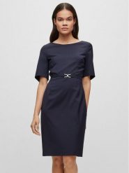 Boss Sukienka codzienna Daleah 50490041 Granatowy Slim Fit. Niebieskie sukienki damskie Boss, bez wzorów, z wełny, bez ramiączek. Za 869.99 zł.