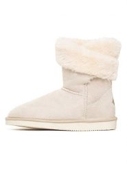 ISLAND BOOT Botki zimowe "Arine" w kolorze kremowym rozmiar: 40. Brązowe botki damskie Island Boot, na zimę, z materiału, bez obcasa, bez zapięcia. Za 130.99 zł.