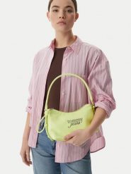 Tommy Jeans Torebka Metal Logo Shoulder Bag AW0AW18468 Zielony. Zielone torebki klasyczne damskie Tommy Jeans, z jeansu, bez dodatków. Za 409.99 zł.