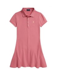Polo Ralph Lauren Sukienka codzienna 313934962503 Różowy Regular Fit. Czerwone sukienki dziewczęce Polo Ralph Lauren, bez wzorów, z bawełny, bez ramiączek, proste. Za 489.99 zł.