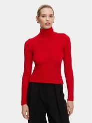 Balmain Golf DF0KF080KH25 Czerwony Slim Fit. Czerwone golfy damskie Balmain, bez wzorów, z syntetyku, bez ramiączek. Za 4,249.00 zł.