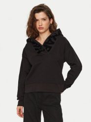KARL LAGERFELD Bluza A1W20064 Czarny Relaxed Fit. Czarne bluzy damskie KARL LAGERFELD, s, bez wzorów, z bawełny, bez kaptura. Za 749.99 zł.