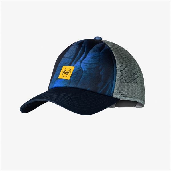 Czapka z daszkiem BUFF TRUCKER CAP ARIUS BLUE. Niebieskie czapki z daszkiem damskie Buff, bez wzorów, z bawełny. Za 48.20 zł.